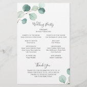 Elegante groene eucalyptus budget trouwprogramma flyer (Achterkant)