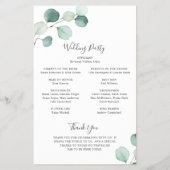 Elegante groene eucalyptus budget trouwprogramma flyer (Achterkant)