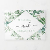 Elegante groene eucalyptus drieluik bruiloft uitno (Cover)