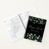 Elegante groene Eucalyptus gepersonaliseerd recept Notitieboek (Binnen)