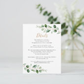 Elegante groene eucalyptus informatie details informatiekaartje (Staand voorkant)