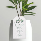 Elegante groene Eucalyptus Leaf bruiloft Cadeaulabel