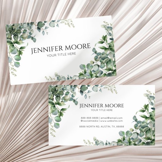 Elegante groene Eucalyptus Plant bladeren Visitekaartje