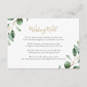 Elegante groene eucalyptuswensput informatiekaartje (Voorkant)