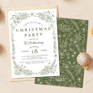 Elegante groene familie- en zakelijke kerst kaart
