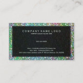 Elegante groene faux glitter & sparkles print visitekaartje (Achterkant)