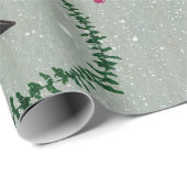 Elegante Groene Feestelijke Vrolijke Kerstmis Note Cadeaupapier (Rol Hoek)