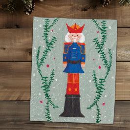 Elegante Groene Festivale Kerstman Notenkraker Fleece Deken
