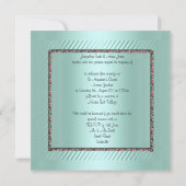 ELEGANTE GROENE FLORAAL TRIM WEDDING INVITATION KAART (Achterkant)