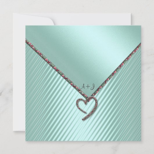 ELEGANTE GROENE FLORAAL TRIM WEDDING INVITATION KAART (Voorkant)