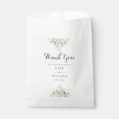 Elegante groene foliage script trouwcadeautas bedankzakje (Voorkant)
