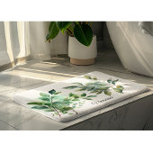Elegante Groene Foliage Waterverf, custom Badmat
