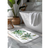 Elegante Groene Foliage Waterverf, custom Badmat