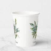 Elegante Groene Foliage Waterverf, custom Papieren Bekers (Rechts)