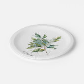 Elegante Groene Foliage Waterverf, custom Papieren Bordje (Gekanteld)