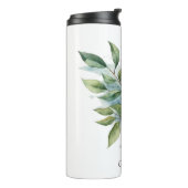 Elegante Groene Foliage Waterverf, custom Thermosbeker (Gedraaid links)