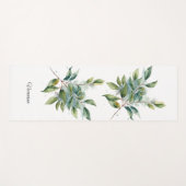 Elegante Groene Foliage Waterverf, custom Yogamat (Voorkant (horizontaal))