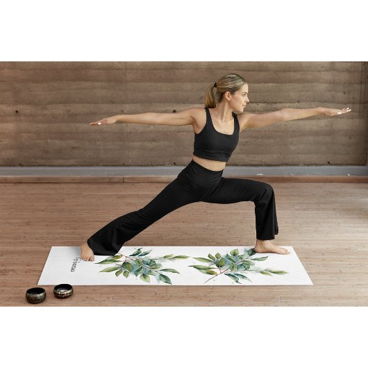 Elegante Groene Foliage Waterverf, custom Yogamat