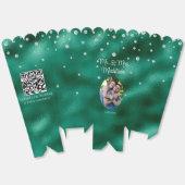 Elegante Groene Folie & Diamant Bruiloft Popcorn Bedankdoosjes (Ongevouwen)