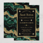 Elegante Groene Folie en Gouden Glitter Agaat Swee Kaart (Voorkant / Achterkant)