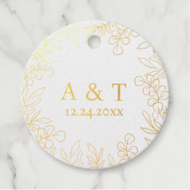 Elegante groene folie favor tag