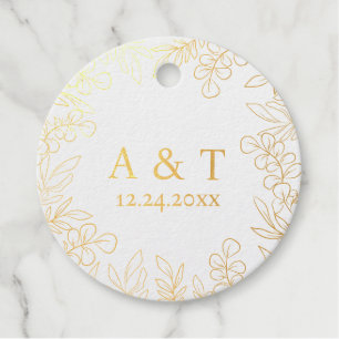 Elegante groene folie favor tag