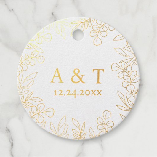 Elegante groene folie favor tag (Voorkant)