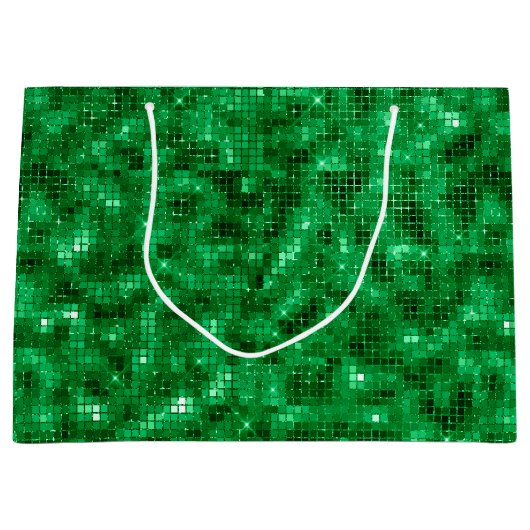 Elegante groene folie groot cadeauzakje (Voorkant)