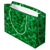 Elegante groene folie groot cadeauzakje (Achterkant Gekanteld)