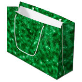 Elegante groene folie groot cadeauzakje (Voorkant Gekanteld)