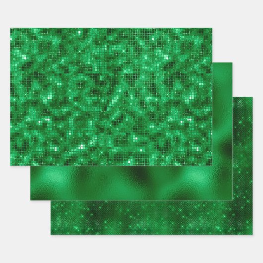 Elegante groene folie inpakpapier vel (Set)