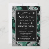 Elegante groene Folie & Silver Glitter Agaat Sweet Kaart (Voorkant)