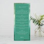 Elegante Groene Formele Trouwmenu Menu (Staand voorkant)