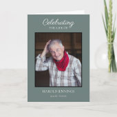 Elegante groene foto begrafenismonument programma (Voorkant)