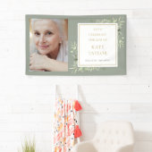 Elegante groene foto rouwdienst spandoek (Insitu)