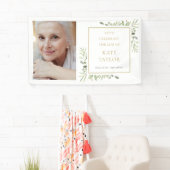 Elegante groene foto rouwservice spandoek (Insitu)