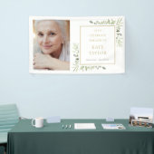 Elegante groene foto rouwservice spandoek (Beurs)