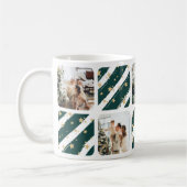 Elegante Groene Fotocollage Kerstvakantie Koffiemok (Links)