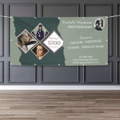 Elegante Groene Fotocollage Professionele Bedrijf Spandoek