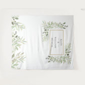 Elegante groene fotohoud-backdrop voor een bruilof wandkleed (Voorkant (horizontaal))