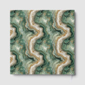 Elegante groene gemarmerde golven gastenboek (Achterkant)