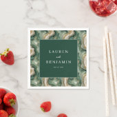 Elegante groene gemarmerde textuur servet (Insitu)