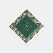 Elegante groene gemarmerde textuur servet (Hoek)