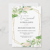 Elegante groene geometrische hernieuwing van huwel kaart (Voorkant)