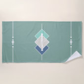 Elegante groene gepersonaliseerde strandhanddoek strandlaken (Voorkant)