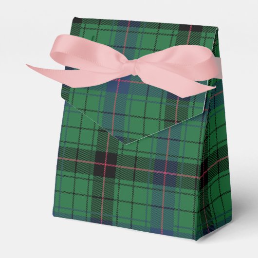 Elegante groene geruite Davidson Tartan Bedankdoosjes (Voorkant Zijde)