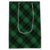 Elegante groene geruite gepersonaliseerde  medium cadeauzakje (Achterkant)