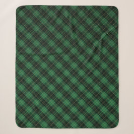 Elegante groene geruite Kerst Sherpa Deken