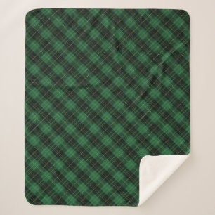 Elegante groene geruite Kerst Sherpa Deken