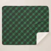 Elegante groene geruite Kerst Sherpa Deken (Voorkant (horizontaal))